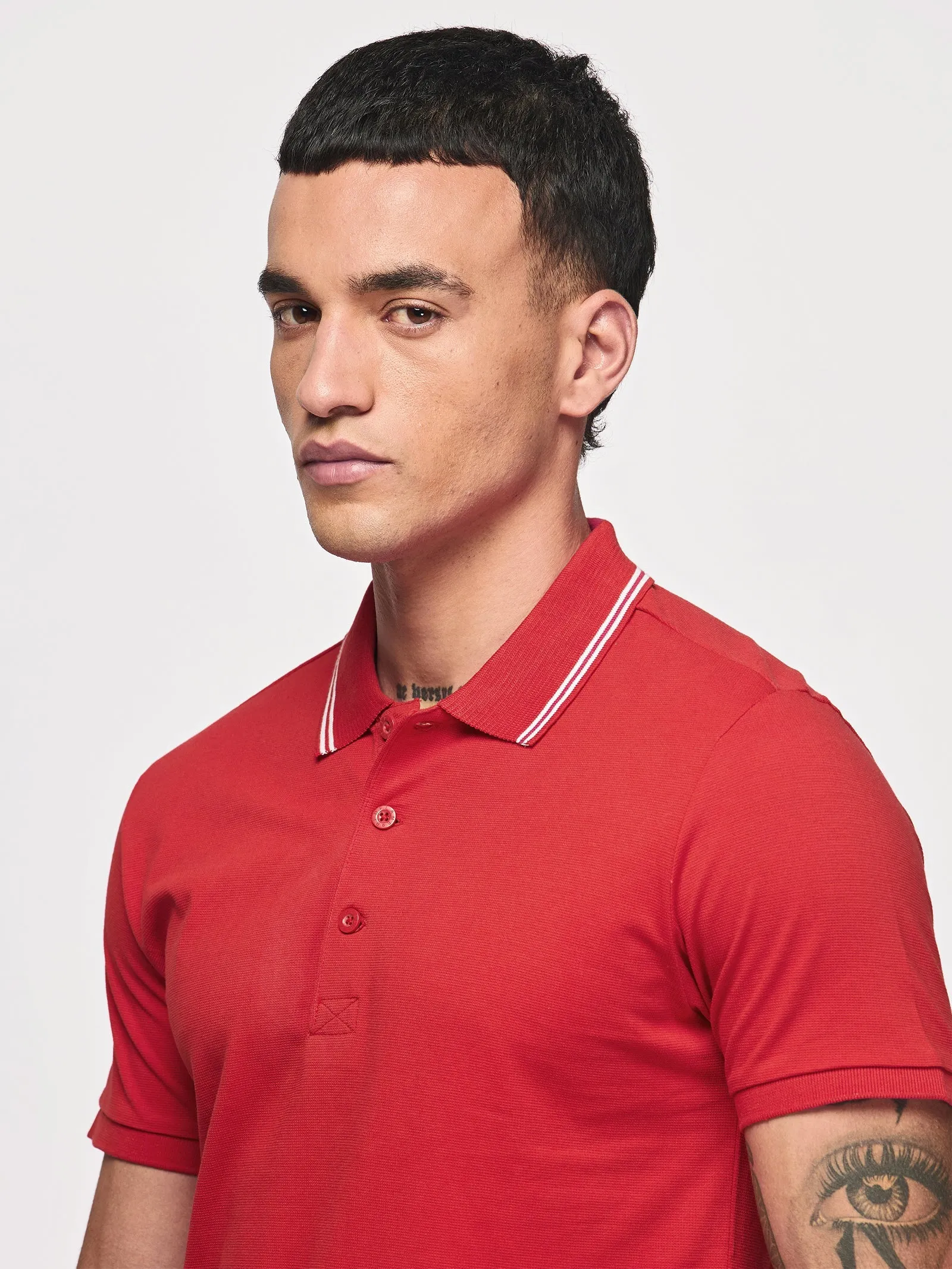 100% Cotton Waffle Polo