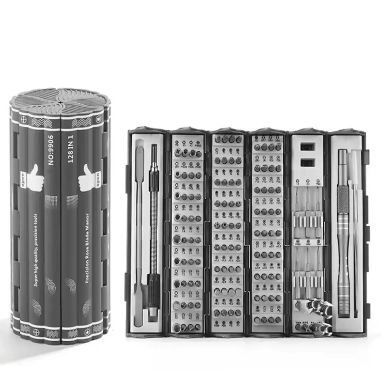 128 in 1 precision screwdriver set, disassembly and maintenance tool, multi-functional manual screwdriver, book roll set