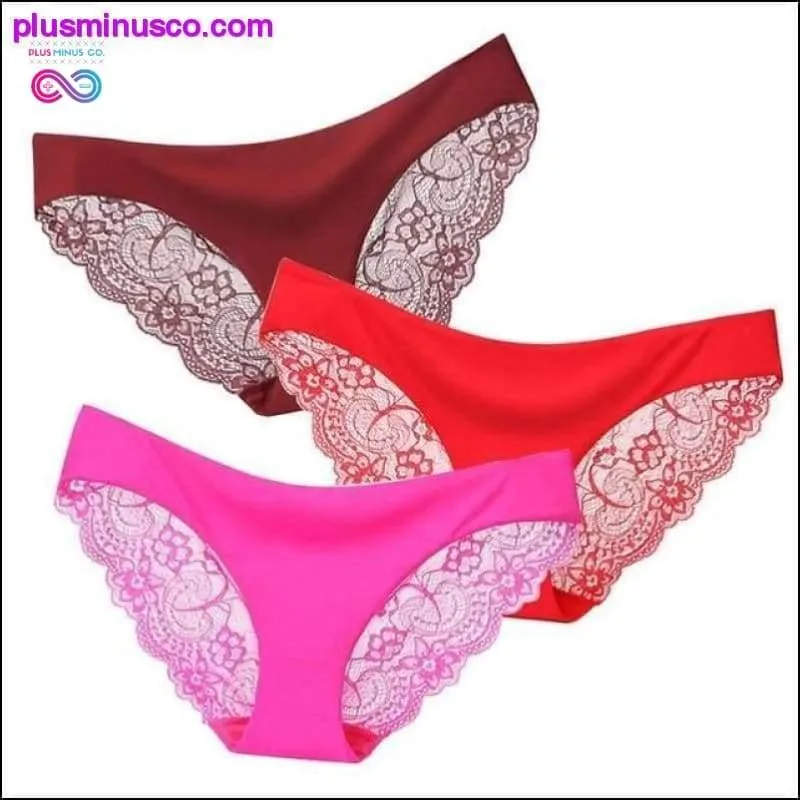 A set of 3 pcs Sexy Lace and Silk Lingerie Panties at