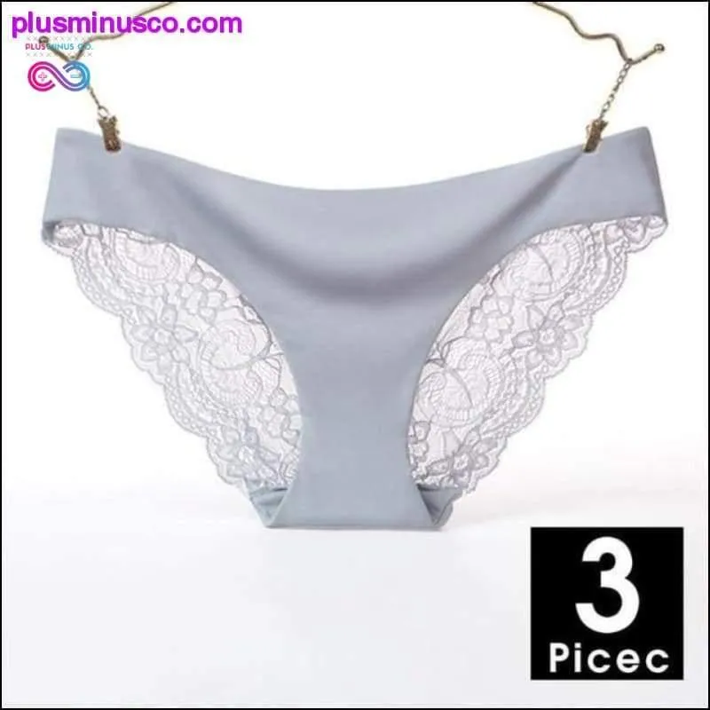 A set of 3 pcs Sexy Lace and Silk Lingerie Panties at