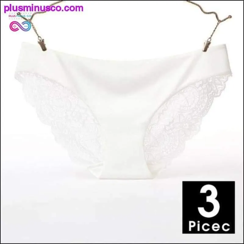 A set of 3 pcs Sexy Lace and Silk Lingerie Panties at