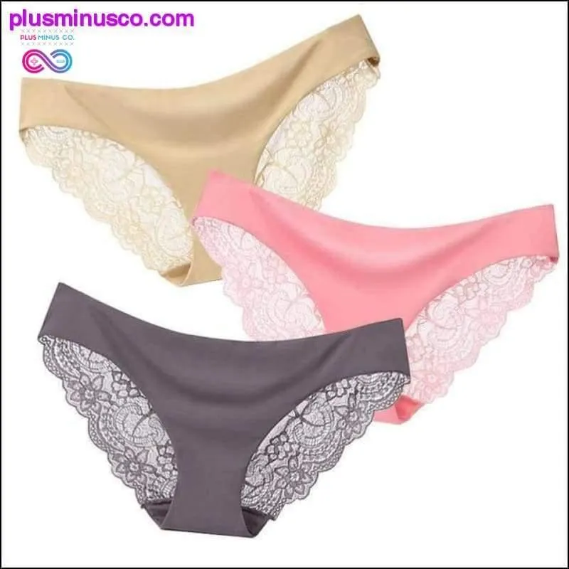 A set of 3 pcs Sexy Lace and Silk Lingerie Panties at