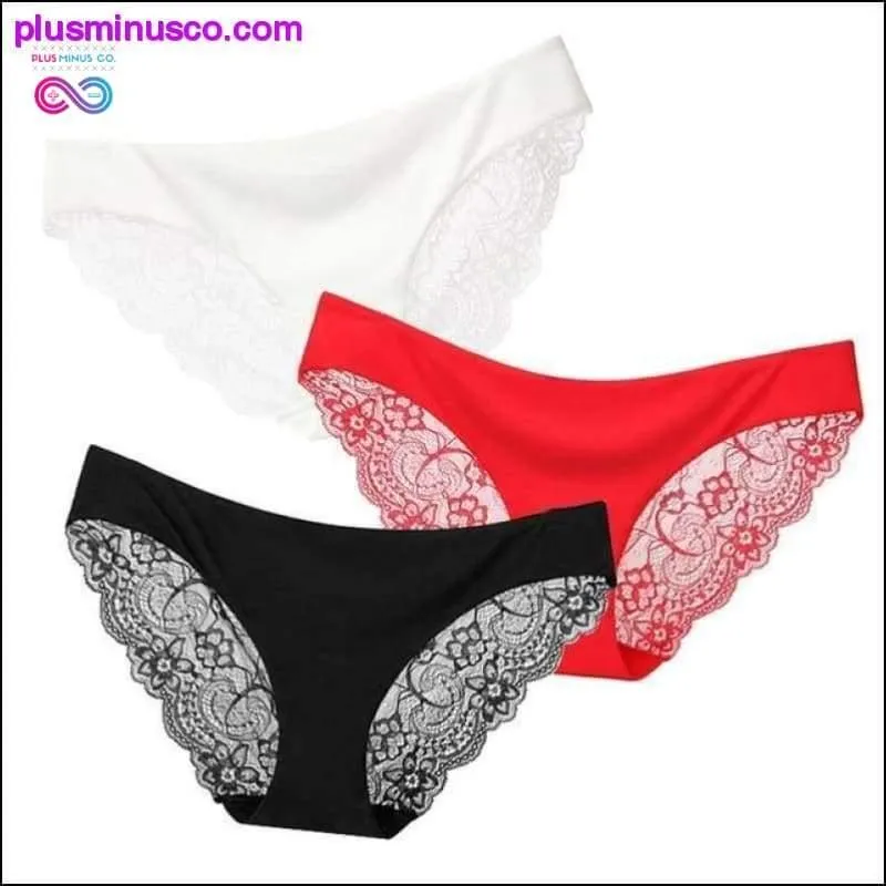 A set of 3 pcs Sexy Lace and Silk Lingerie Panties at