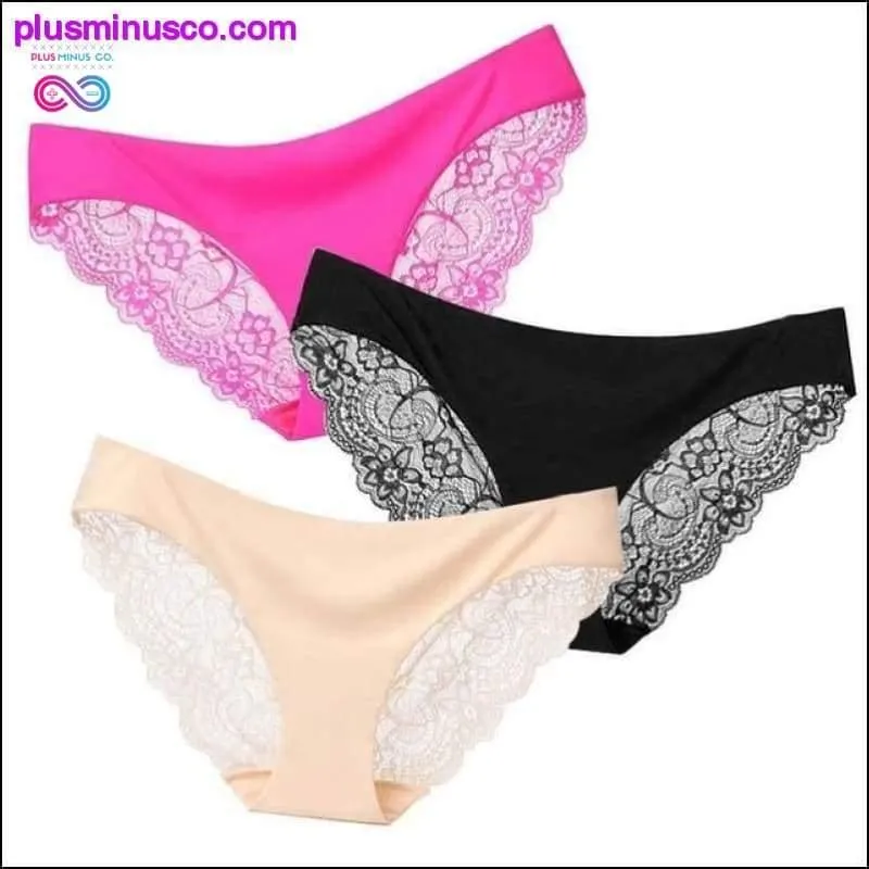 A set of 3 pcs Sexy Lace and Silk Lingerie Panties at