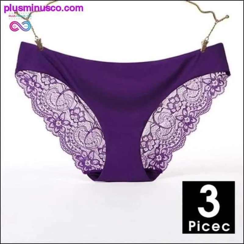 A set of 3 pcs Sexy Lace and Silk Lingerie Panties at