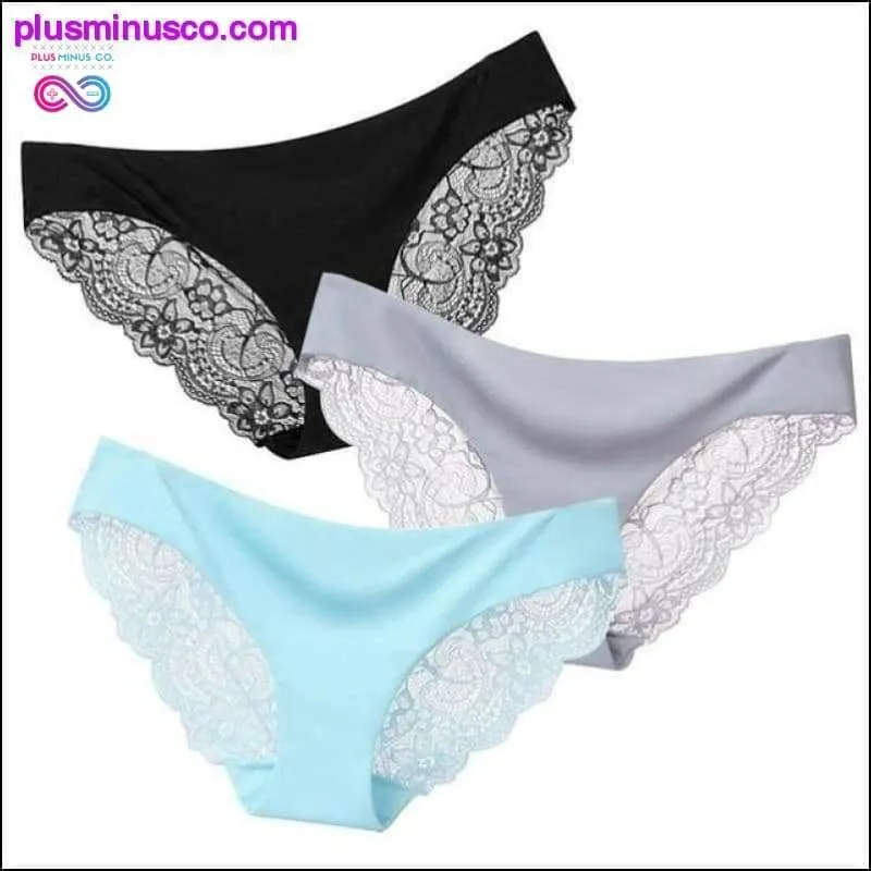 A set of 3 pcs Sexy Lace and Silk Lingerie Panties at