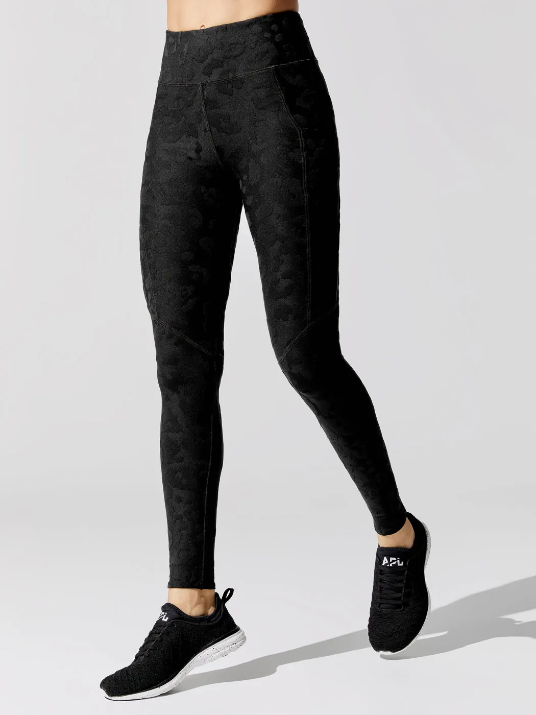 Active 3d Leopard Leggings - Black