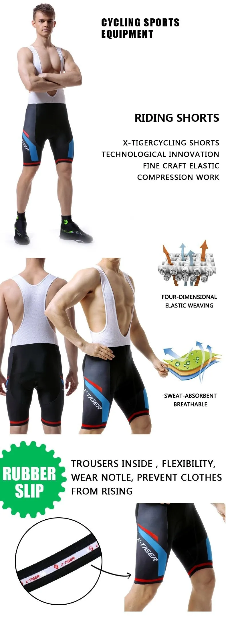 Anti-sweat Breathable Short Sleeve Polyester Cycling Jersey Set for Men