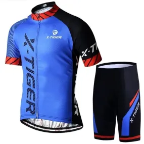 Anti-sweat Breathable Short Sleeve Polyester Cycling Jersey Set for Men