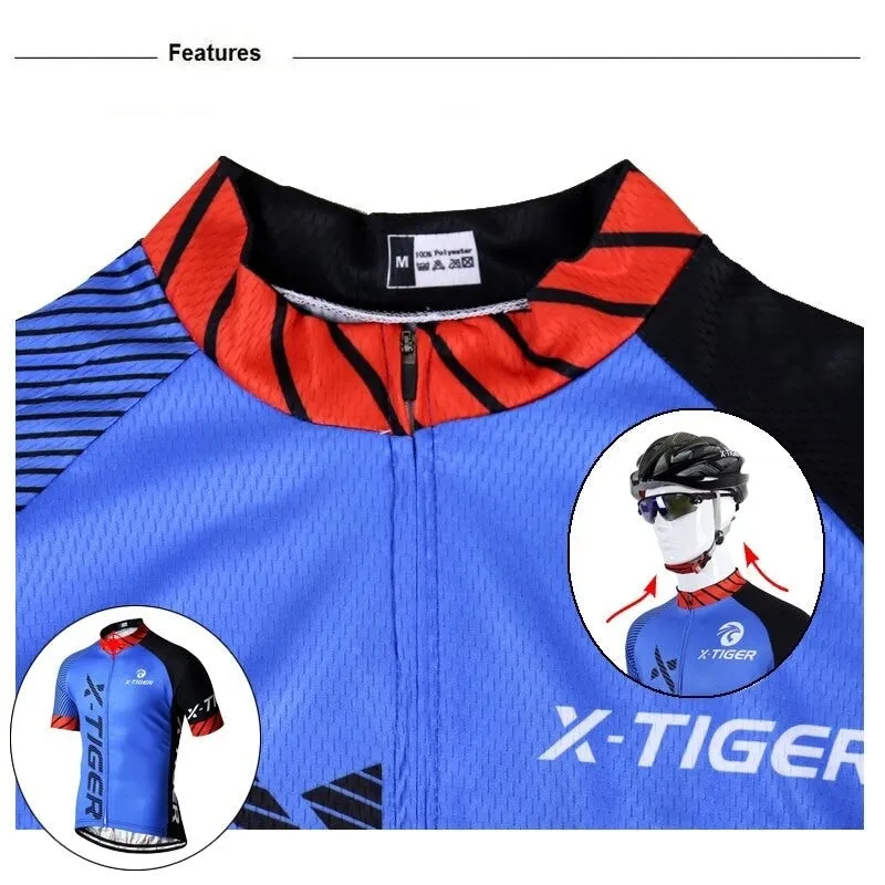 Anti-sweat Breathable Short Sleeve Polyester Cycling Jersey Set for Men