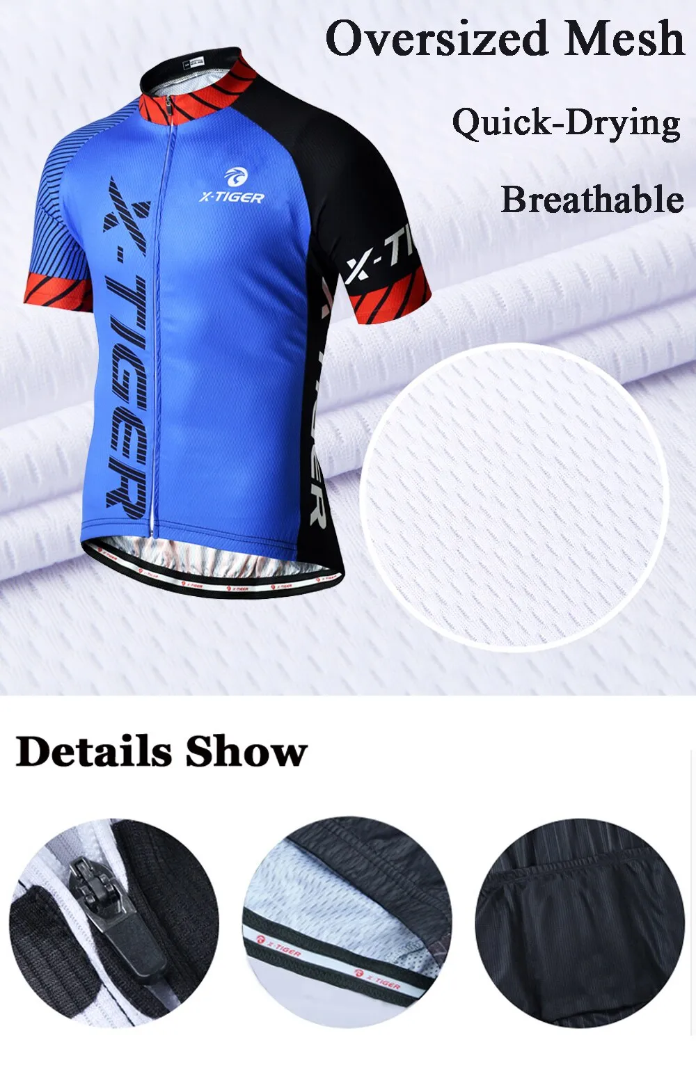 Anti-sweat Breathable Short Sleeve Polyester Cycling Jersey Set for Men