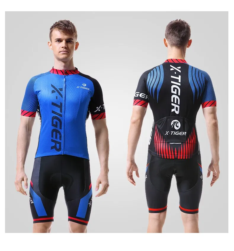 Anti-sweat Breathable Short Sleeve Polyester Cycling Jersey Set for Men