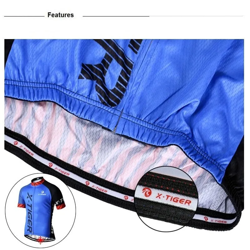 Anti-sweat Breathable Short Sleeve Polyester Cycling Jersey Set for Men