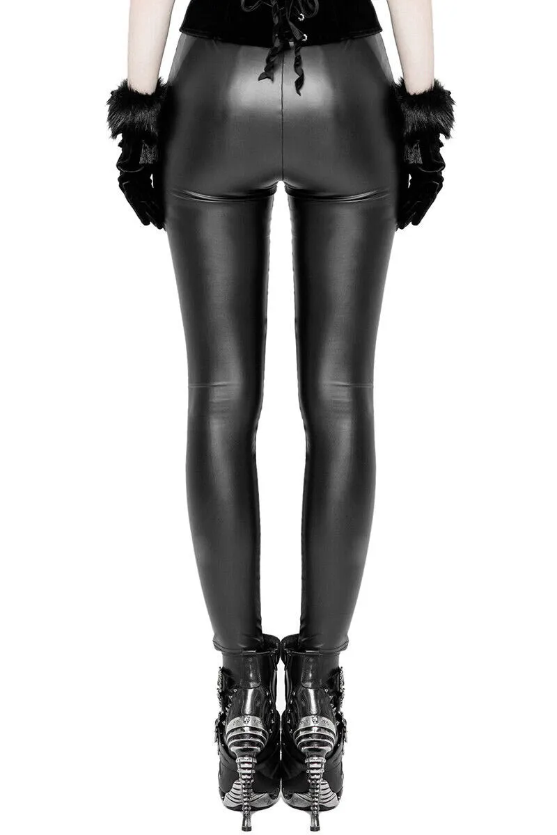 Antoinette Leather Leggings [BLACK/RED]