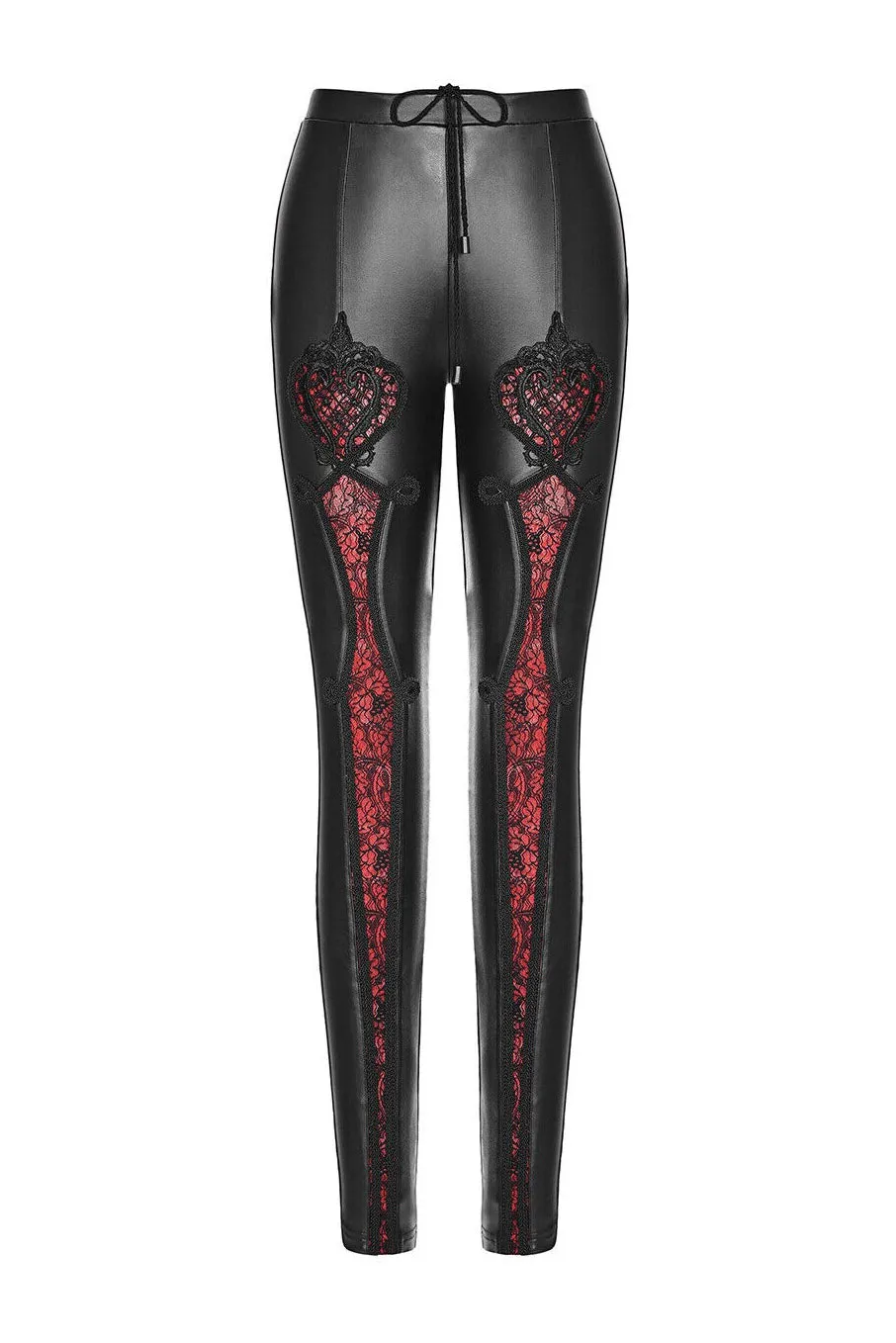 Antoinette Leather Leggings [BLACK/RED]