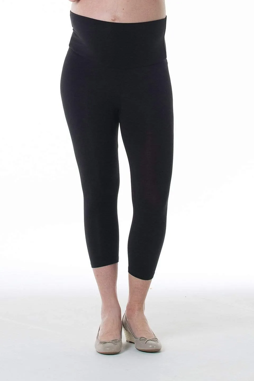 Anya Crop Maternity Leggings Black