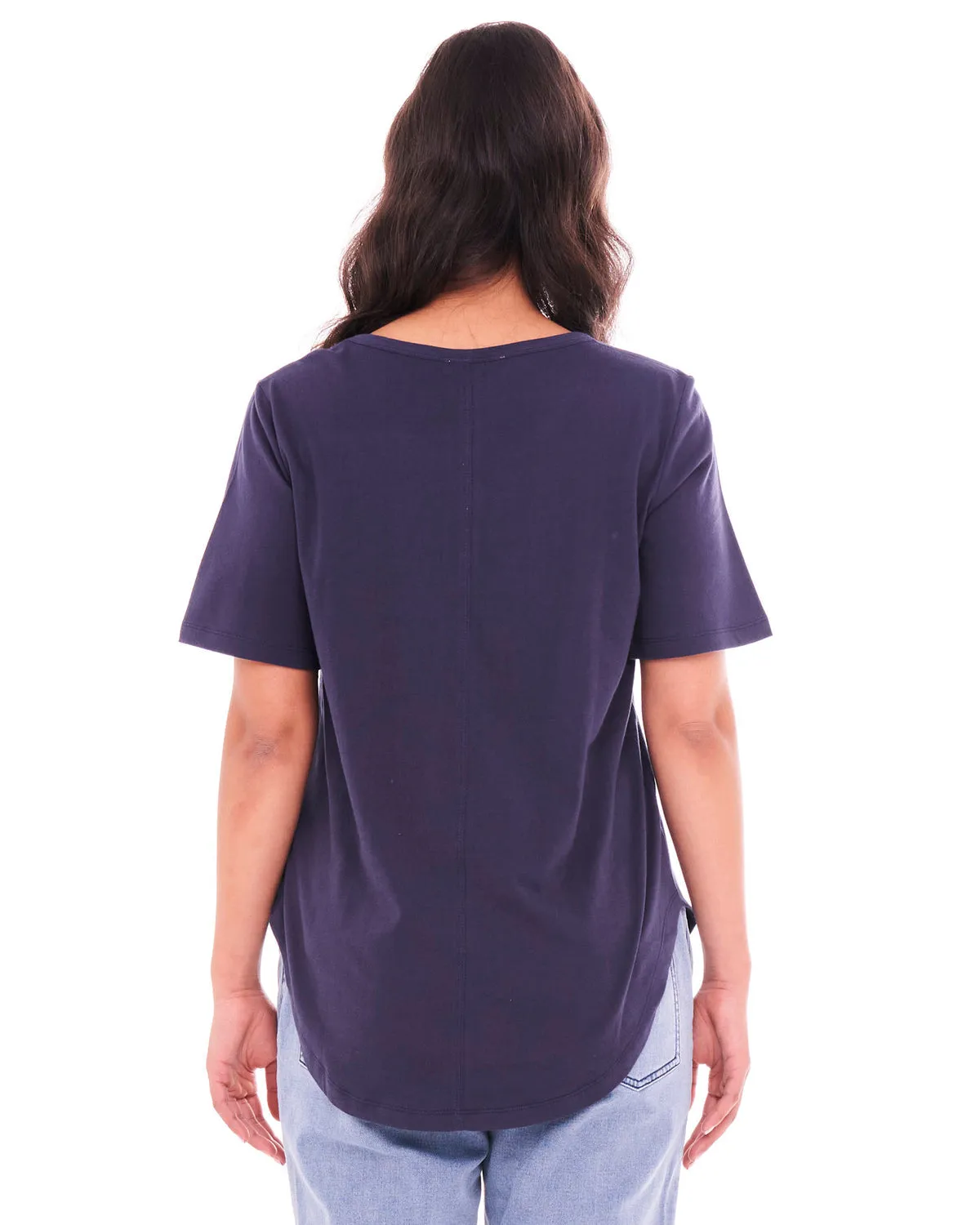 Ariana Basic Cotton Tee - Navy