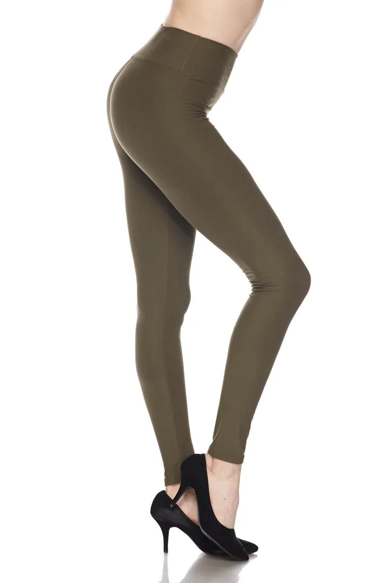 Army Green Yoga Band Leggings