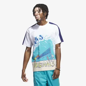 BEACH SPORTS ART TEE 'WHITE/BLUE'