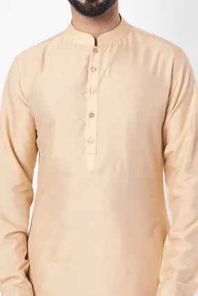 Beige Cotton Blend Kurta Set