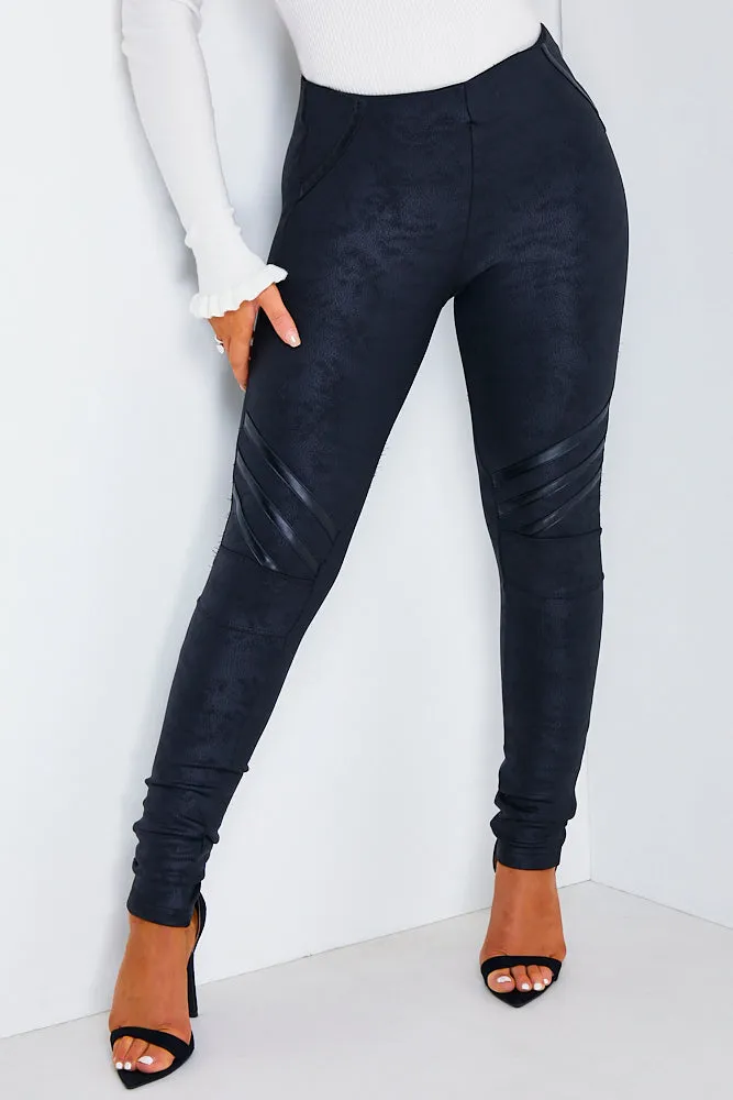 Black High Waisted Biker Leggings