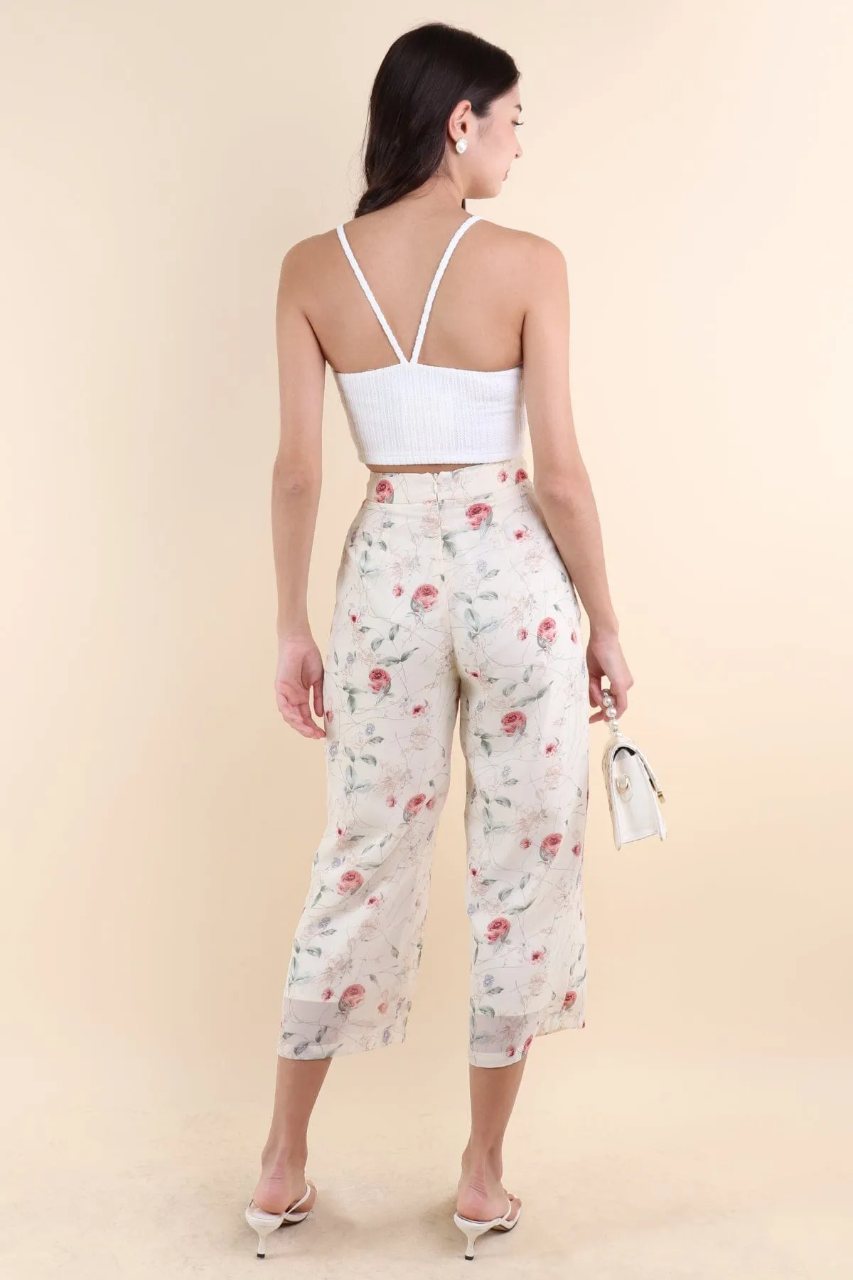 BOTANNIA FLORAL PANTS IN CREAM