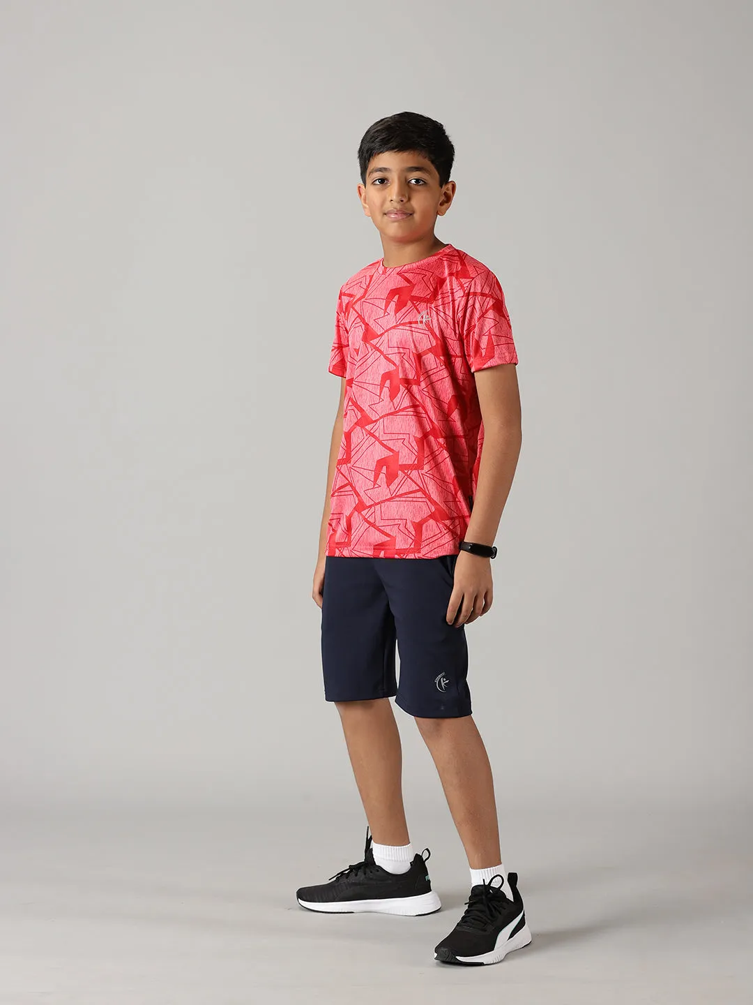 Boys Polyester Sports Tee & Shorts Set