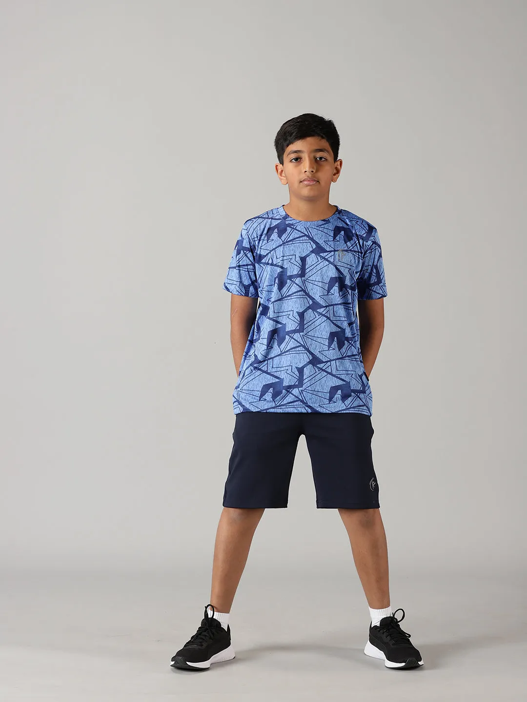 Boys Polyester Sports Tee & Shorts Set