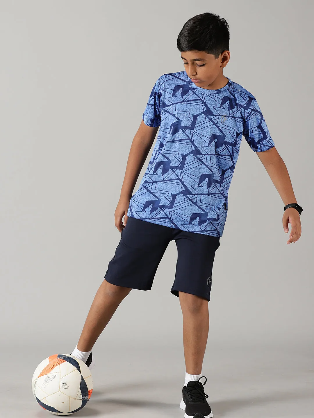 Boys Polyester Sports Tee & Shorts Set