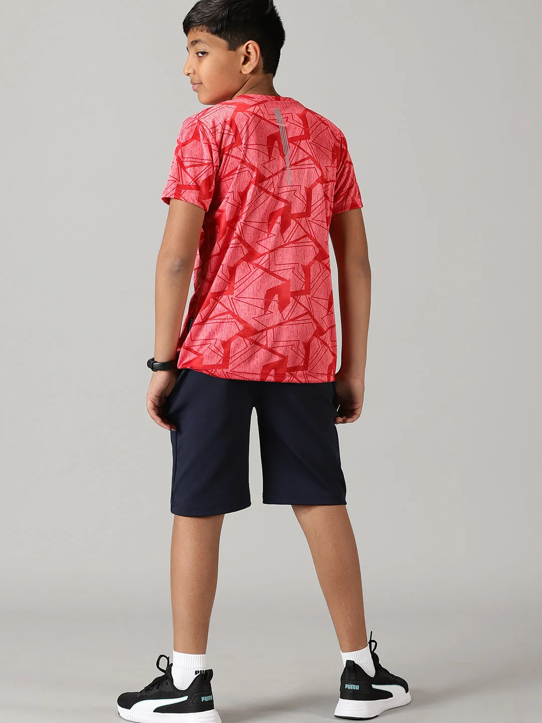 Boys Polyester Sports Tee & Shorts Set