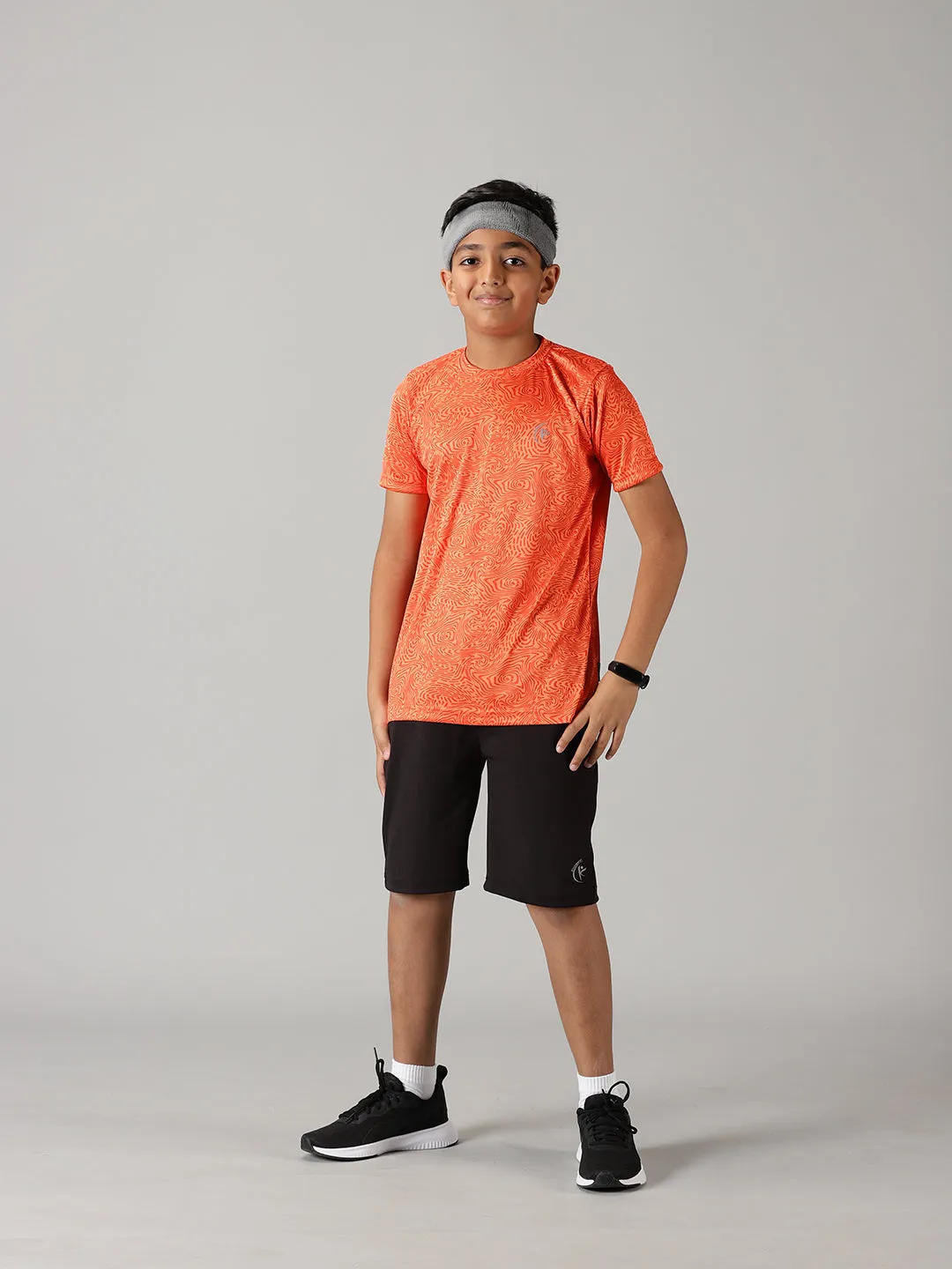 Boys Polyester Sports Tee & Shorts Set