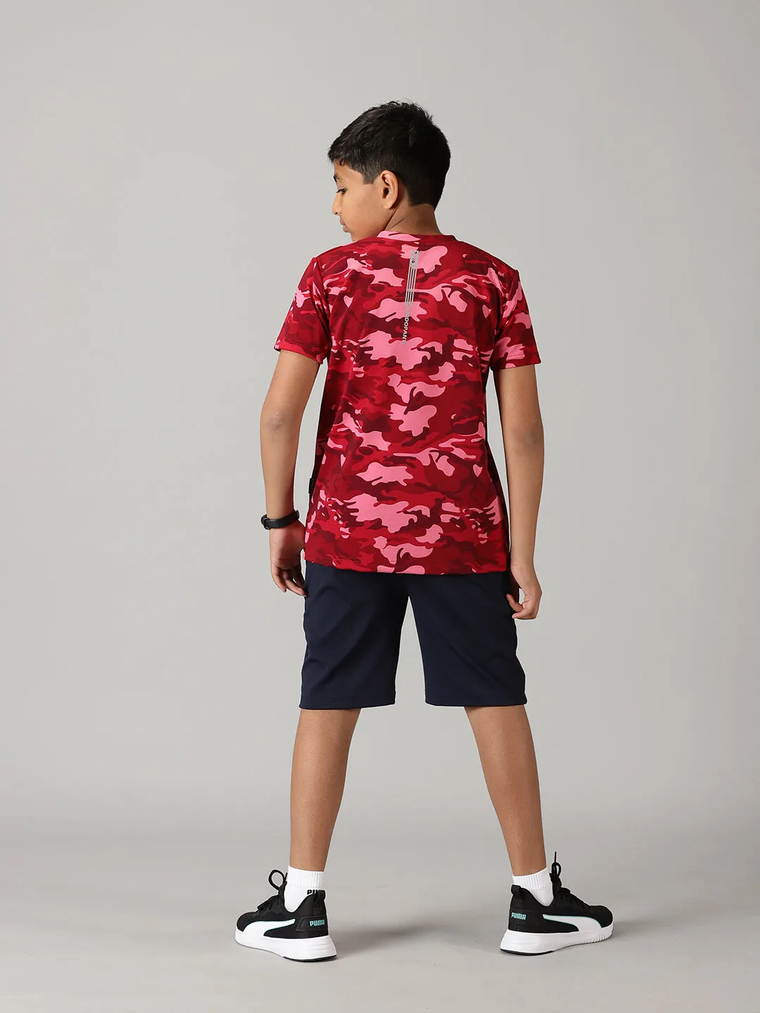 Boys Polyester Sports Tee & Shorts Set