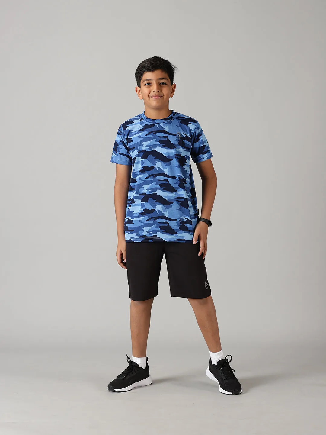 Boys Polyester Sports Tee & Shorts Set