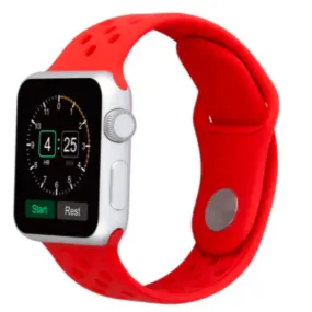 Breathable Silicone Sport Replacement Band for Apple Watch Red