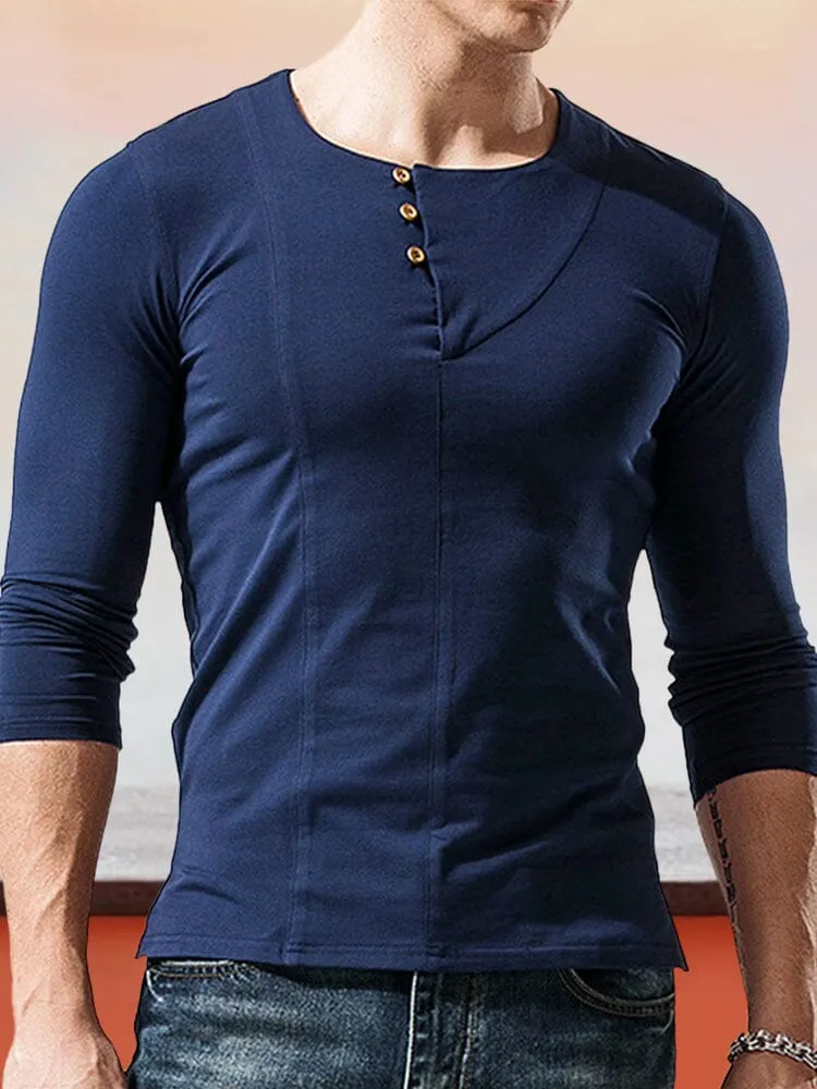 Breathable  Slanted Collar T-Shirt