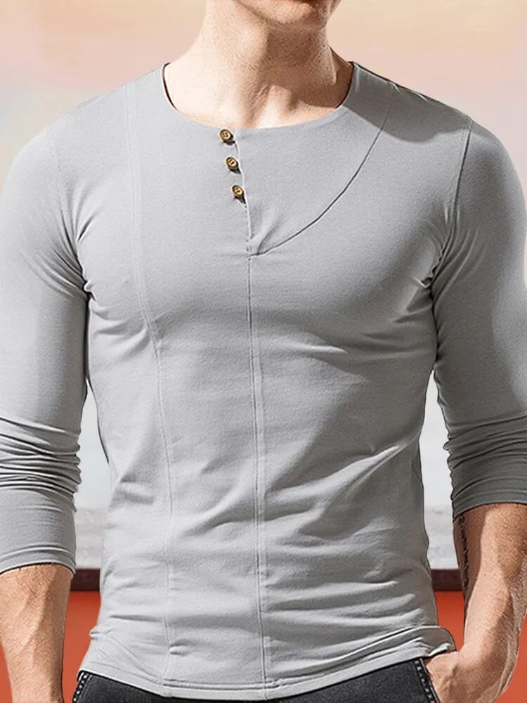 Breathable  Slanted Collar T-Shirt