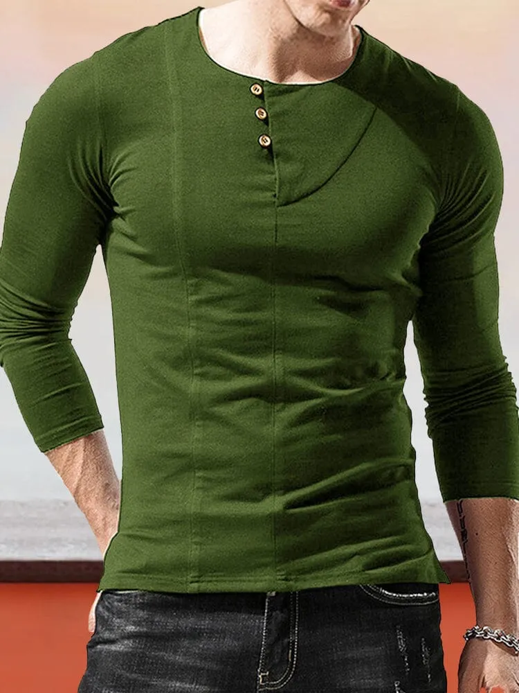 Breathable  Slanted Collar T-Shirt