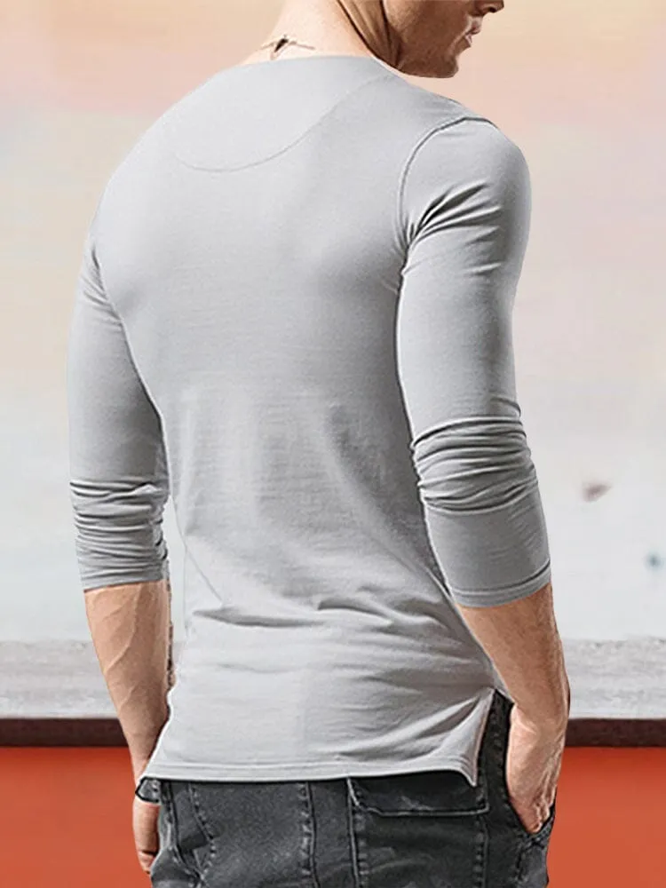 Breathable  Slanted Collar T-Shirt