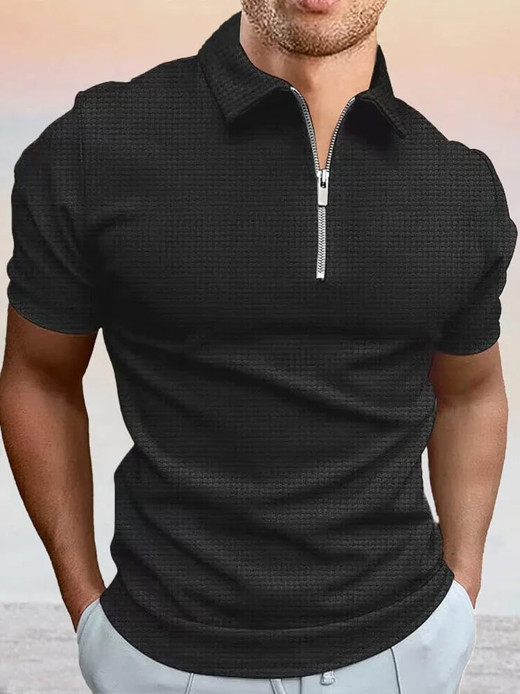 Breathable Waffle Polo Shirt