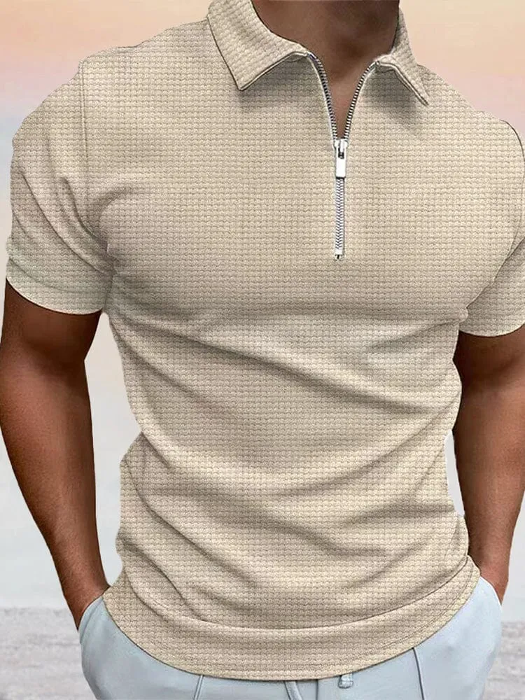 Breathable Waffle Polo Shirt