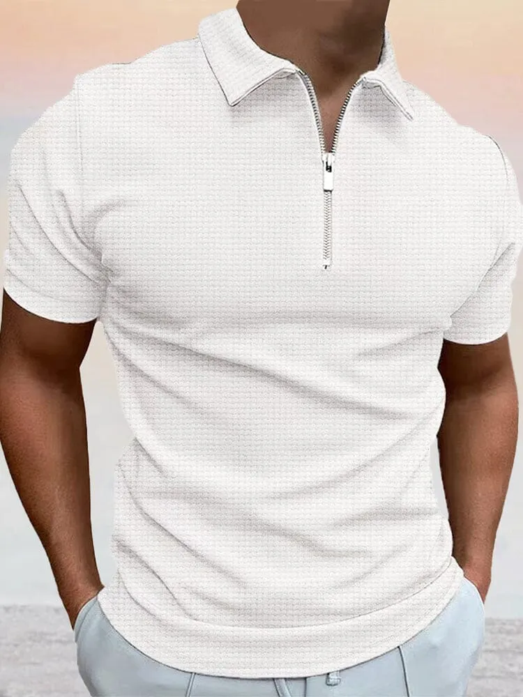 Breathable Waffle Polo Shirt