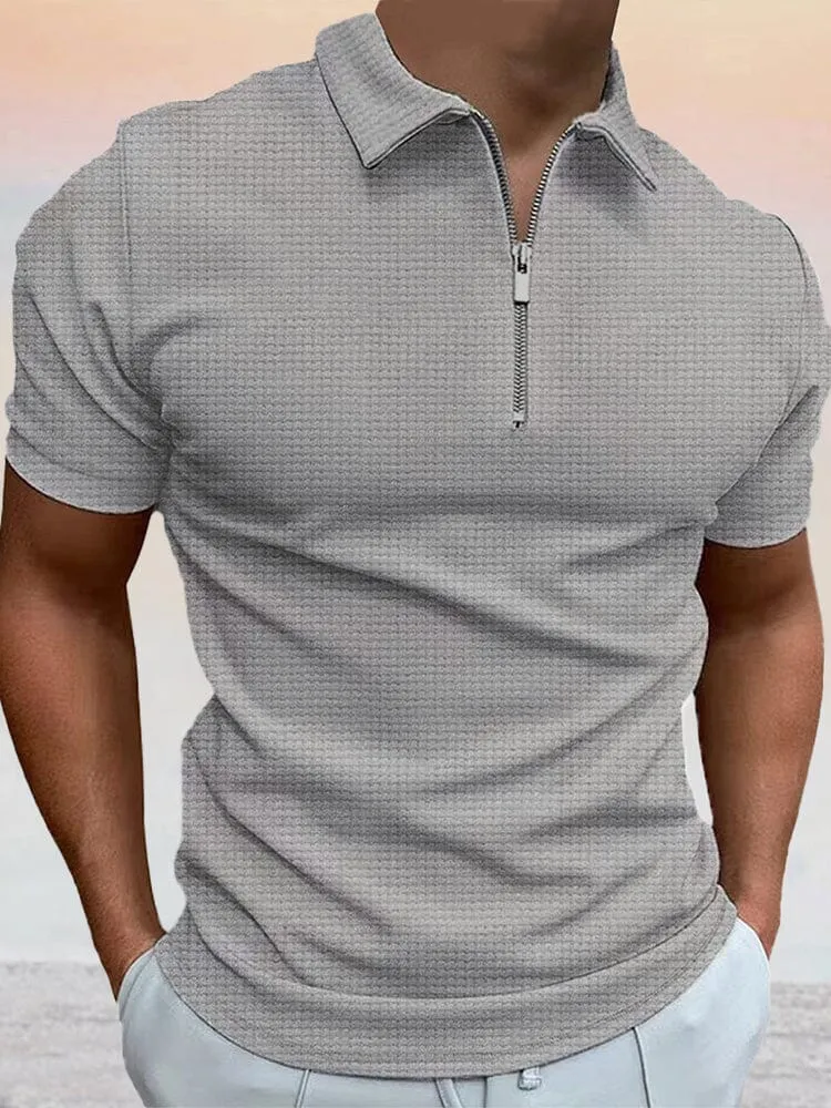 Breathable Waffle Polo Shirt