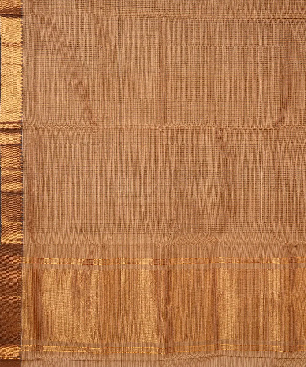 Brown handwoven mangalagiri cotton saree