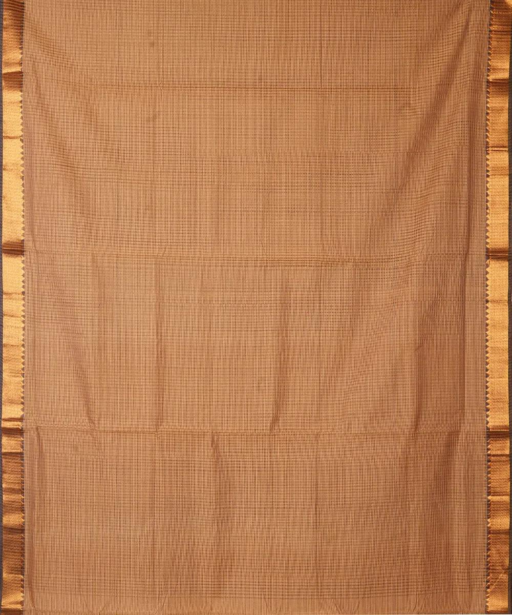 Brown handwoven mangalagiri cotton saree