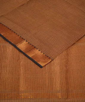 Brown handwoven mangalagiri cotton saree