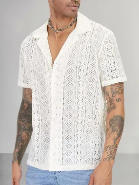 Casual Breathable Hollow Lace Shirt