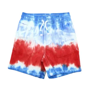 Cat & Jack Pull On Tie Dye Denim Shorts with Functional Drawstring