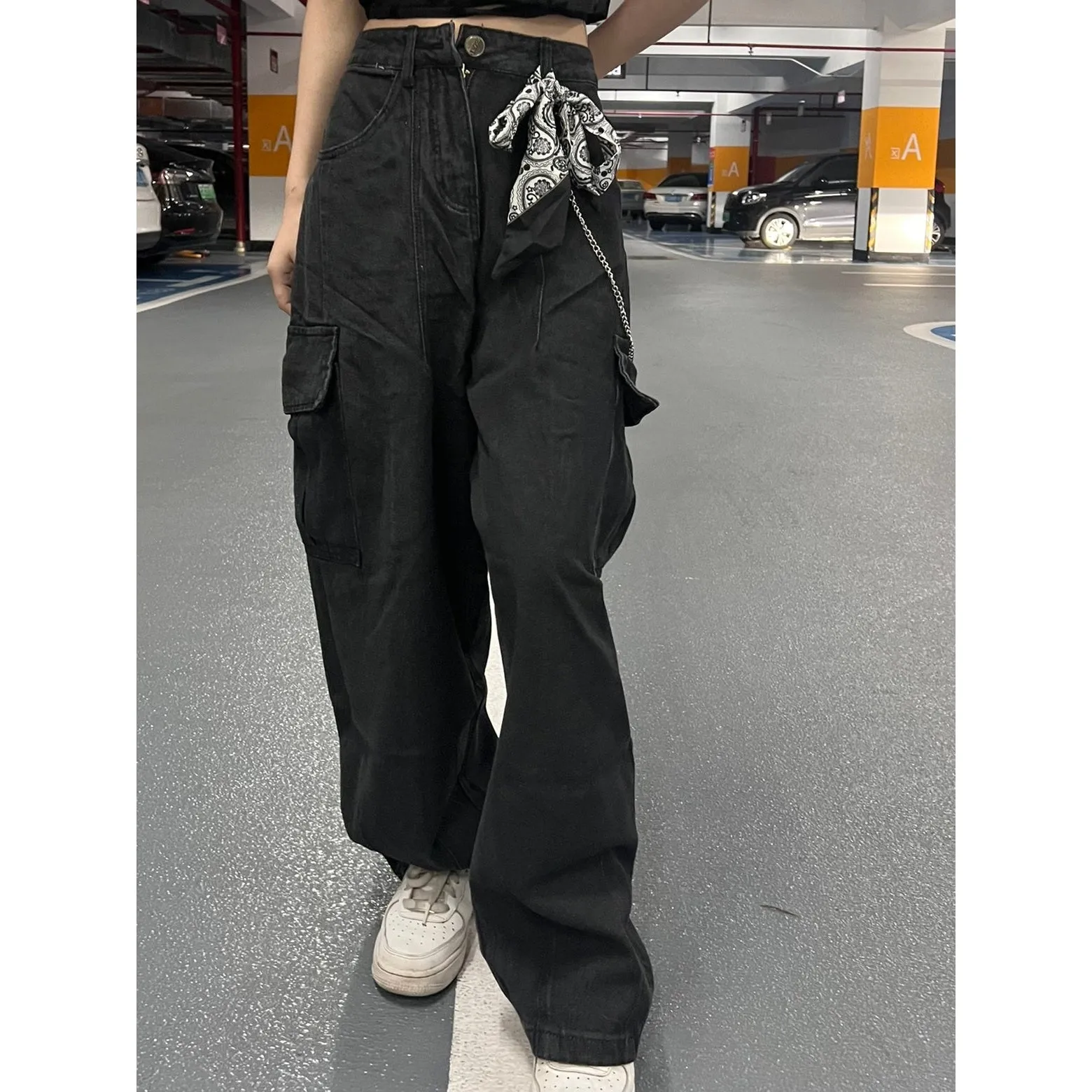 Chain Detail Cargo Pants