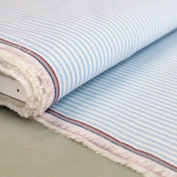 Chambray Cotton - Pale Blue - Stripe