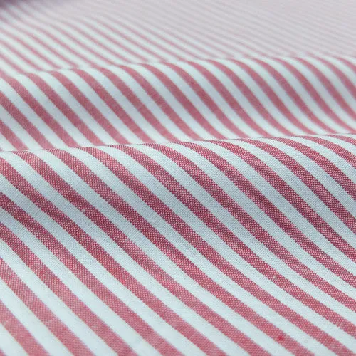 Chambray Cotton - Red - Stripe